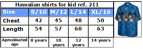 Hawaiian kids shirts size chart