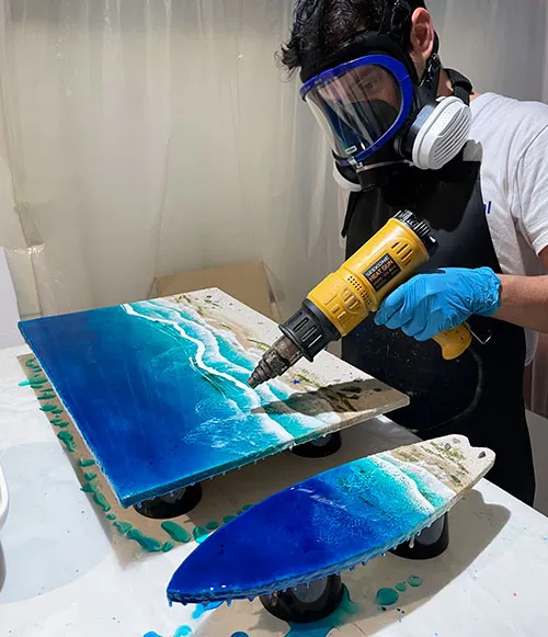 Cuadro olas de resina epoxy Cuadro olas de resina epoxy